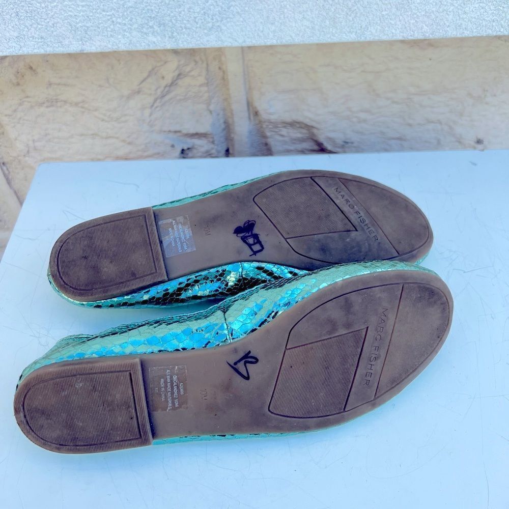 *** Marc Fisher Metallic Ballet Flats w/ Bow Accent - Calandre ( JJ) - Picture 6 of 8